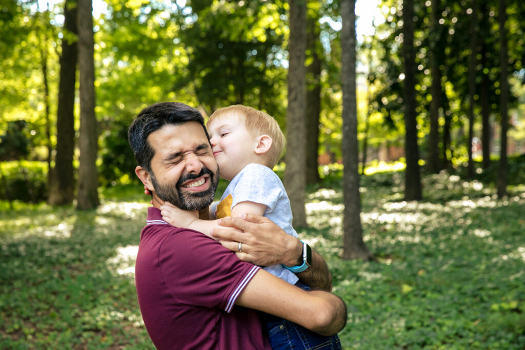 Dad and son portrait by Asheville Photographer Dawn E Roscoe